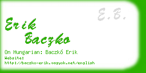 erik baczko business card